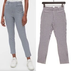 Gap High Rise Signature Skinny Ankle Pants in Navy Blue Gingham EUC Women's 00
